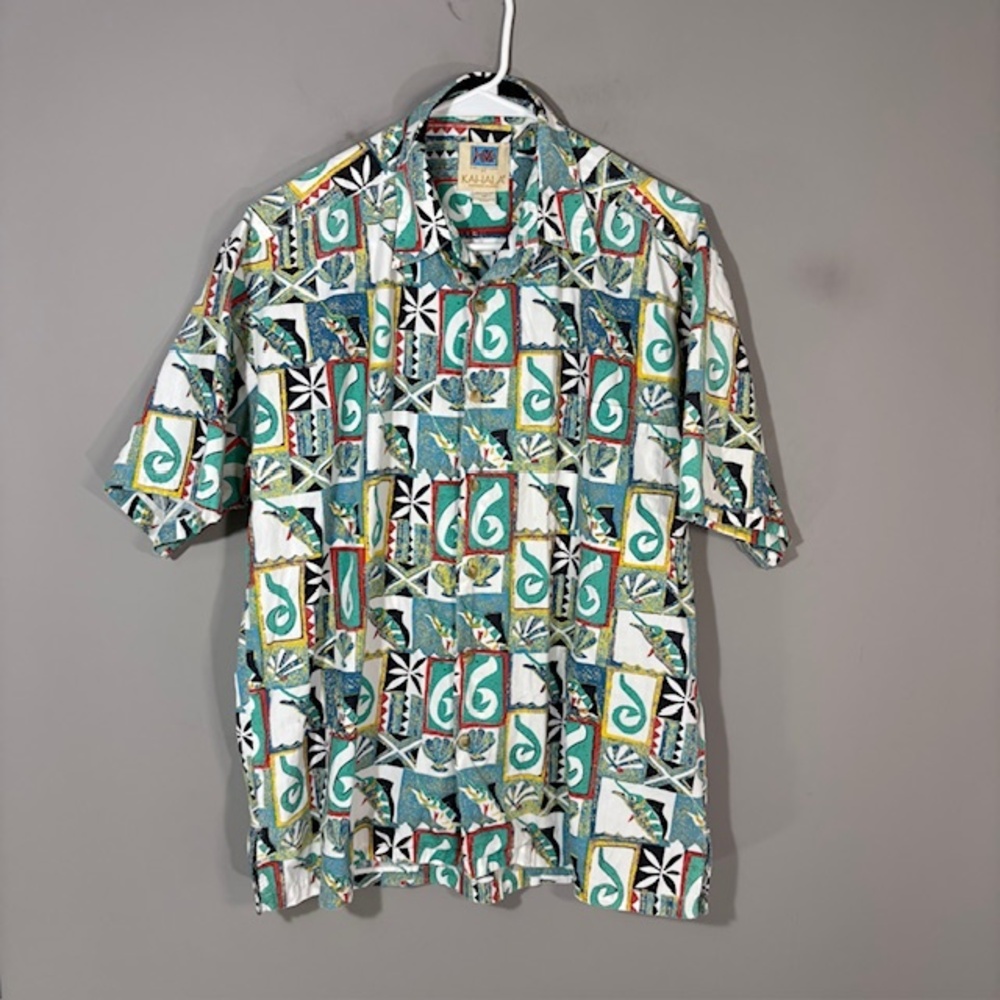Vintage Kahala Shirt Mens Medium Hawaiian Short Sleeve Button Up Cotton Aloha